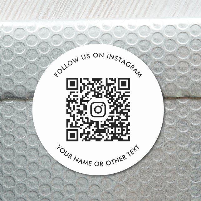 Adesivo Código QR do Instagram Moderno (Our user-friendly template will generate your QR code automatically from your Instagram address)