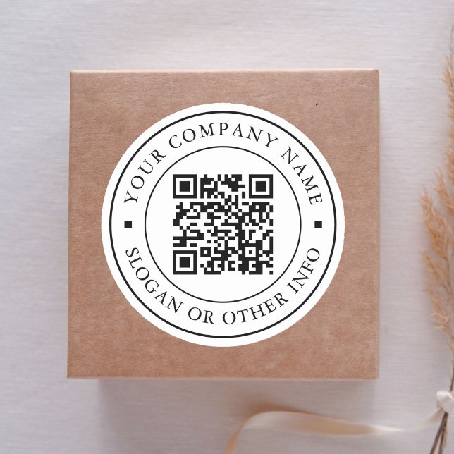 Adesivo Código QR do Link do Site Nome Comercial Minimalis (Criador carregado)