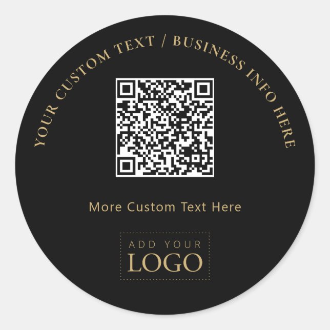 Adesivo Código QR do logotipo promocional Black & Gold par (Frente)