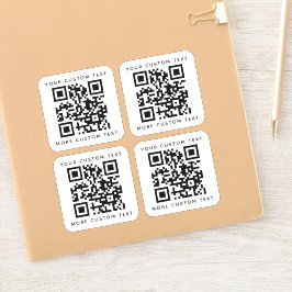 Adesivo Código QR duas linhas de texto acima e abaixo do q