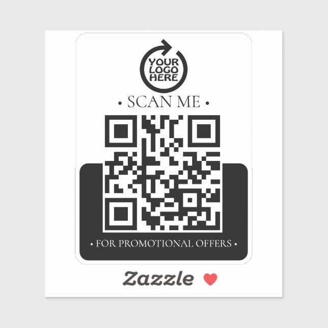 Adesivo Código QR e logotipo da sua empresa (Folha)