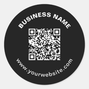 Adesivo Código QR e Nome da Empresa com Texto Circular em