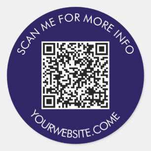 Adesivo Código QR e texto personalizado arredondado branco