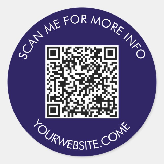 Adesivo Código QR e texto personalizado arredondado branco (Frente)