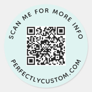 Adesivo Código QR e texto personalizado azul-claro