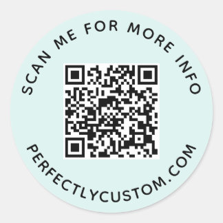 Adesivo Código QR e texto personalizado azul-claro