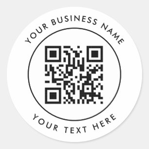 Adesivo Código QR e Texto Personalizado Branco Personaliza