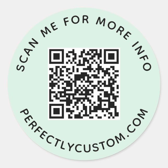 Adesivo Código QR e texto personalizado com luz verde (Frente)