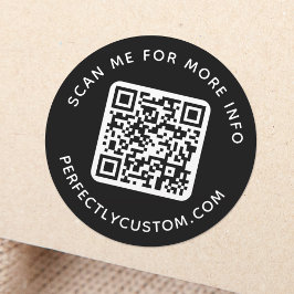 Adesivo Código QR e texto personalizado em preto