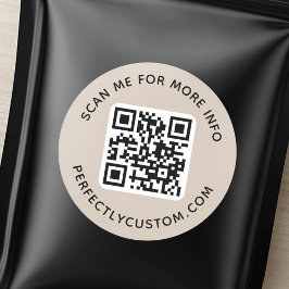 Adesivo Código QR e texto personalizado mocha marrom-claro