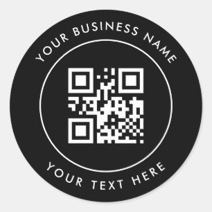 Adesivo Código QR e Texto Personalizado Preto Personalizad