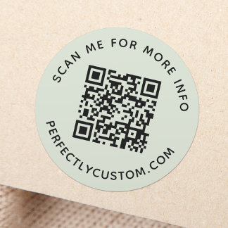 Adesivo Código QR e texto personalizado - Sage verde
