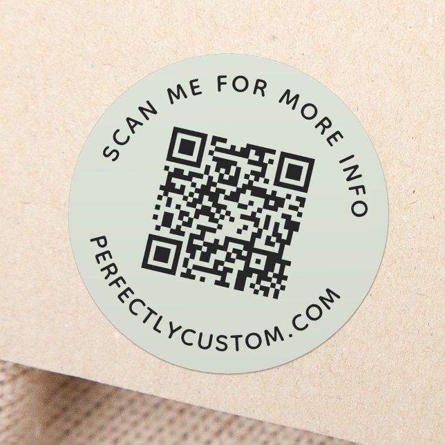 Adesivo Código QR e texto personalizado - Sage verde (Criador carregado)