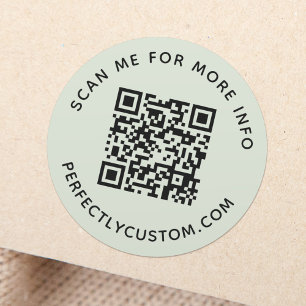 Adesivo Código QR e texto personalizado - Sage verde-clar