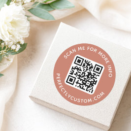 Adesivo Código QR e texto personalizado terracotta marrom