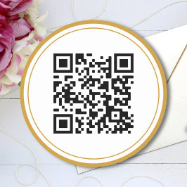 Adesivo Código QR Elegante de código QR Dourado