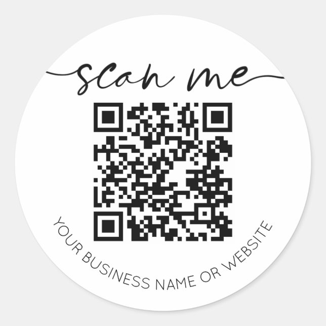 Adesivo Código QR Elegante Moderno Branco (Frente)