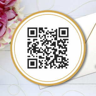 Adesivo Código QR Elegante preto Dourado