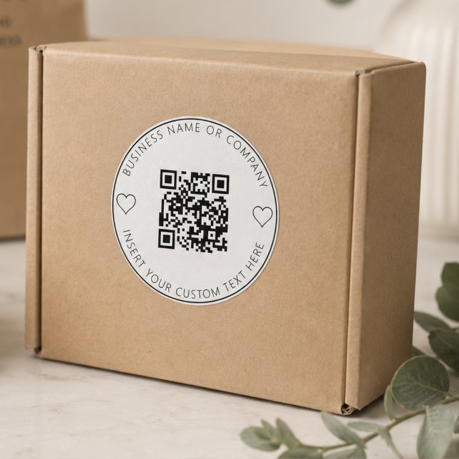 Adesivo Código QR Empresarial Minimalista Branco Simples (Criador carregado)