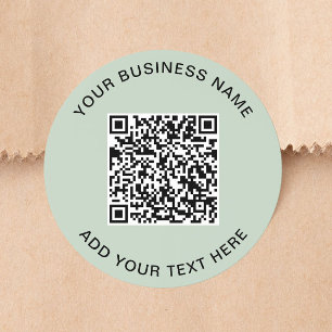 Adesivo Código QR Empresarial Personalizado Verde Sage