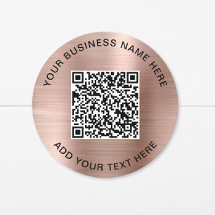 Adesivo Código QR Empresarial Rosa Dourado