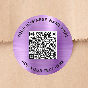 Adesivo Código QR Empresarial Roxo