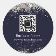Código QR Holográfico Glitter Azul Comercial
