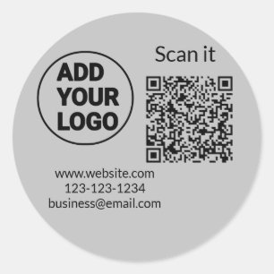 Adesivo Código QR minimalista simples adicionar logotipo n