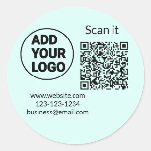 Adesivo Código QR minimalista simples adicionar logotipo n