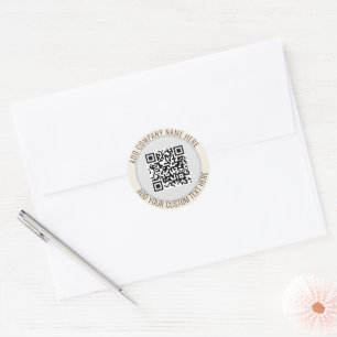 Adesivo Código QR Minimalista Simples Cinza Redondo Orçame