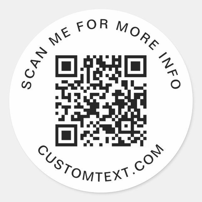 Adesivo Código QR moderno e paleta redondo de texto person (Frente)
