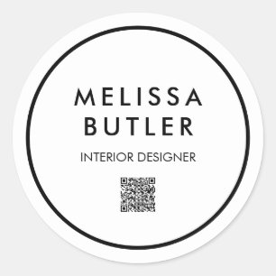 Adesivo Código QR moderno minimalista branco