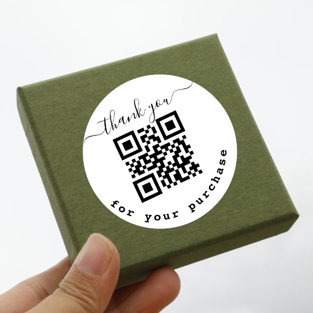 Adesivo Código QR obrigado pela sua compra (Criador carregado)