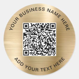 Adesivo Código QR ou Logotipo Promocional Dourado