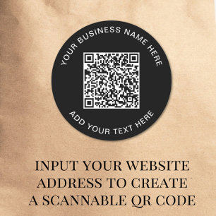 Adesivo Código QR ou Promocional de logotipo preto