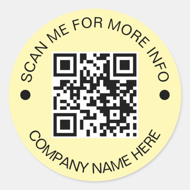 Adesivo Código QR personalizado circular à prova d'água am (Frente)