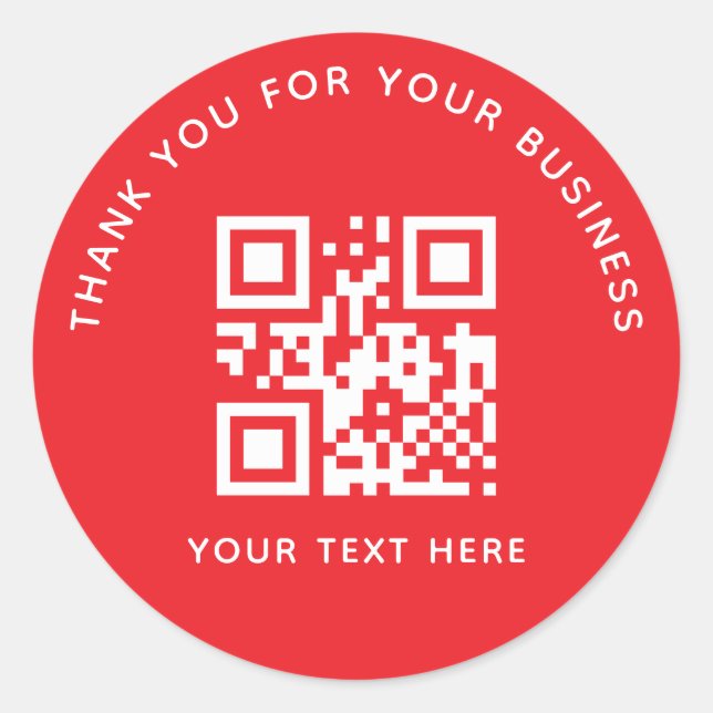 Adesivo Código QR Personalizado de Agradecimento Empresari (Frente)