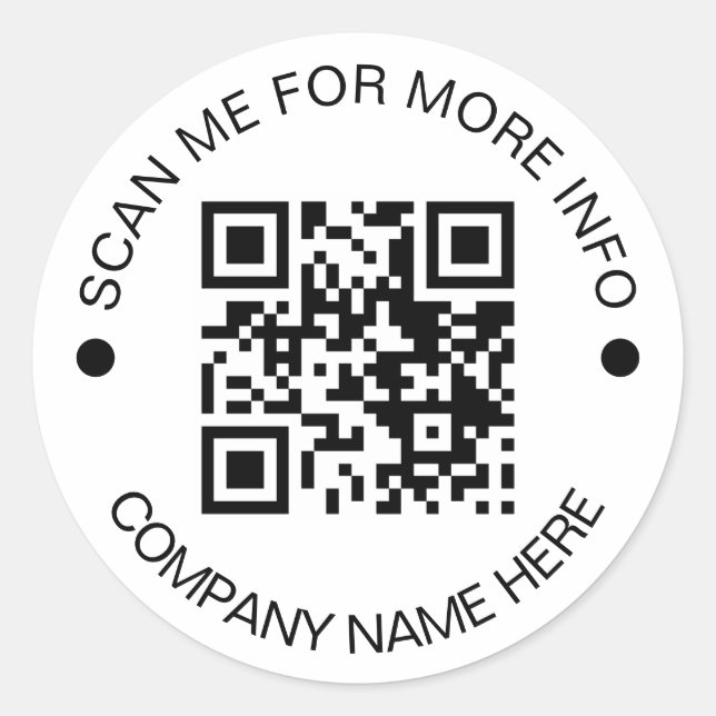 Adesivo Código QR personalizado — empresa à prova de água  (Frente)