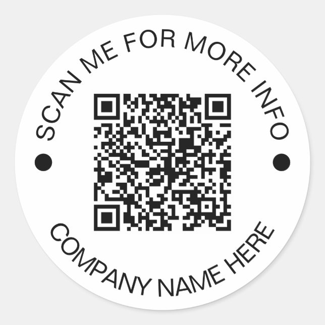 Adesivo Código QR personalizado — empresa à prova de água  (Frente)