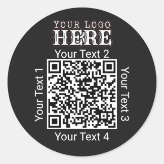 Adesivo Código QR Personalizado Logotipo Empresarial Preto