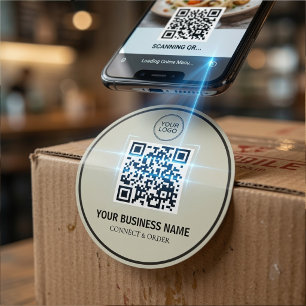 Adesivo Código QR Personalizado para Negócios Logo Perso