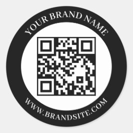 Adesivo Código QR Personalizado Preto e Branco Design Redo
