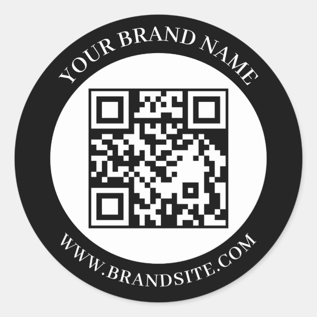 Adesivo Código QR Personalizado Preto e Branco Design Redo (Frente)