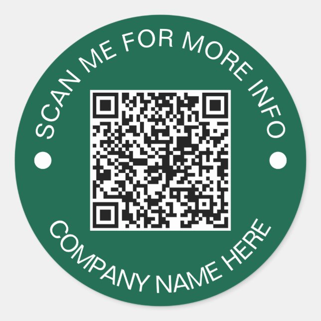 Adesivo Código QR personalizado, redonda, comercial à prov (Frente)