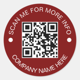 Adesivo Código QR Personalizado Vinil Redondo Impermeável