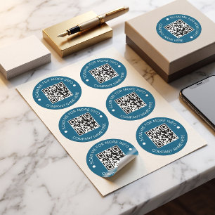 Adesivo Código QR Personalizado Vinil Redondo Impermeável