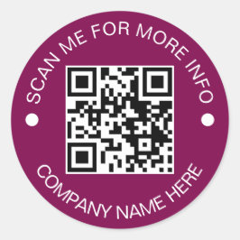 Adesivo Código QR Personalizado Vinil Redondo Impermeável