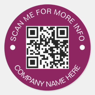 Adesivo Código QR Personalizado Vinil Redondo Impermeável 