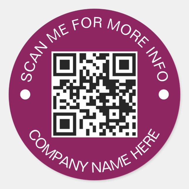Adesivo Código QR Personalizado Vinil Redondo Impermeável  (Frente)