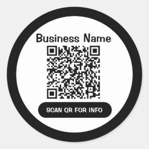 Adesivo Código QR preto e branco Elegante único